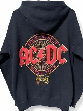 AC/DC world tour hoodie zip up small
